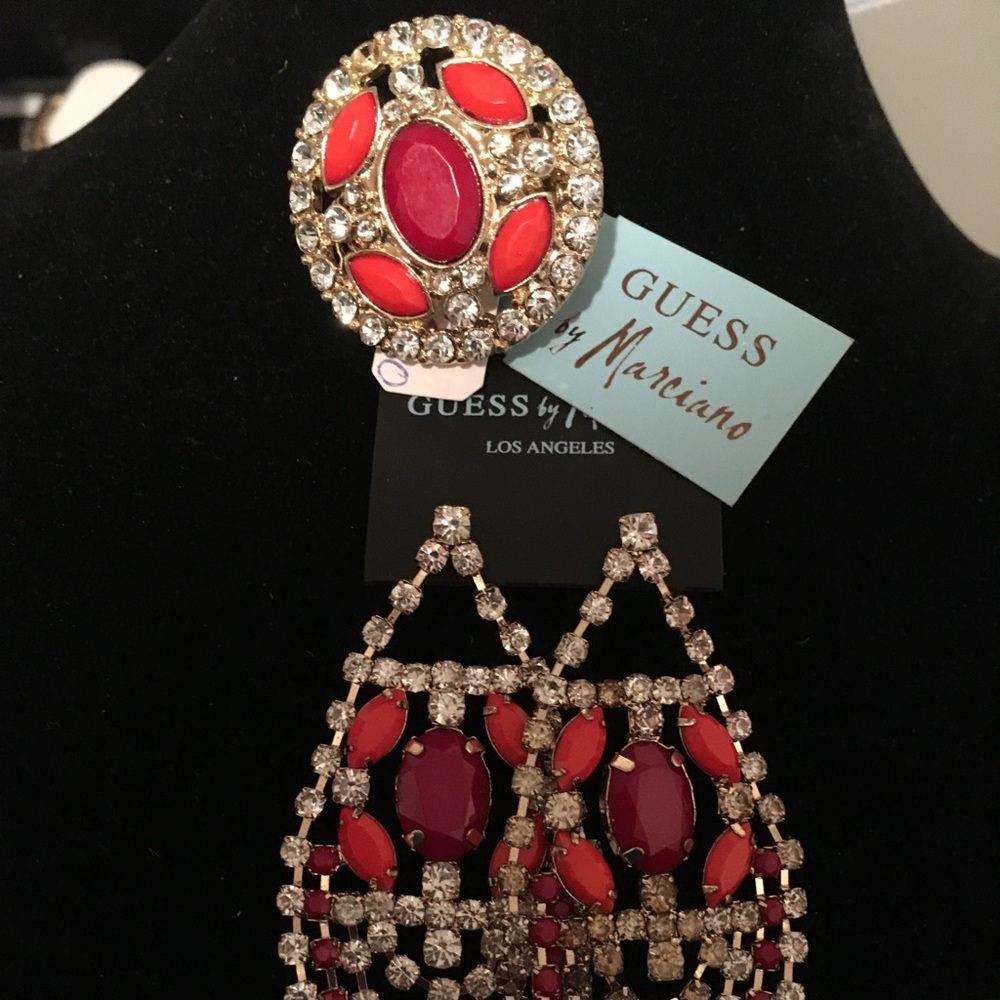 GUESS BY MARCIANO Stone Earrings and Ring Set